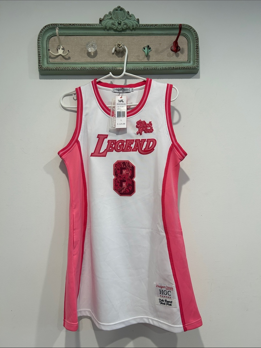 Headgear Classic Legend Bryant 8 think Pink Athletic Y2K Tank Jersey dress large